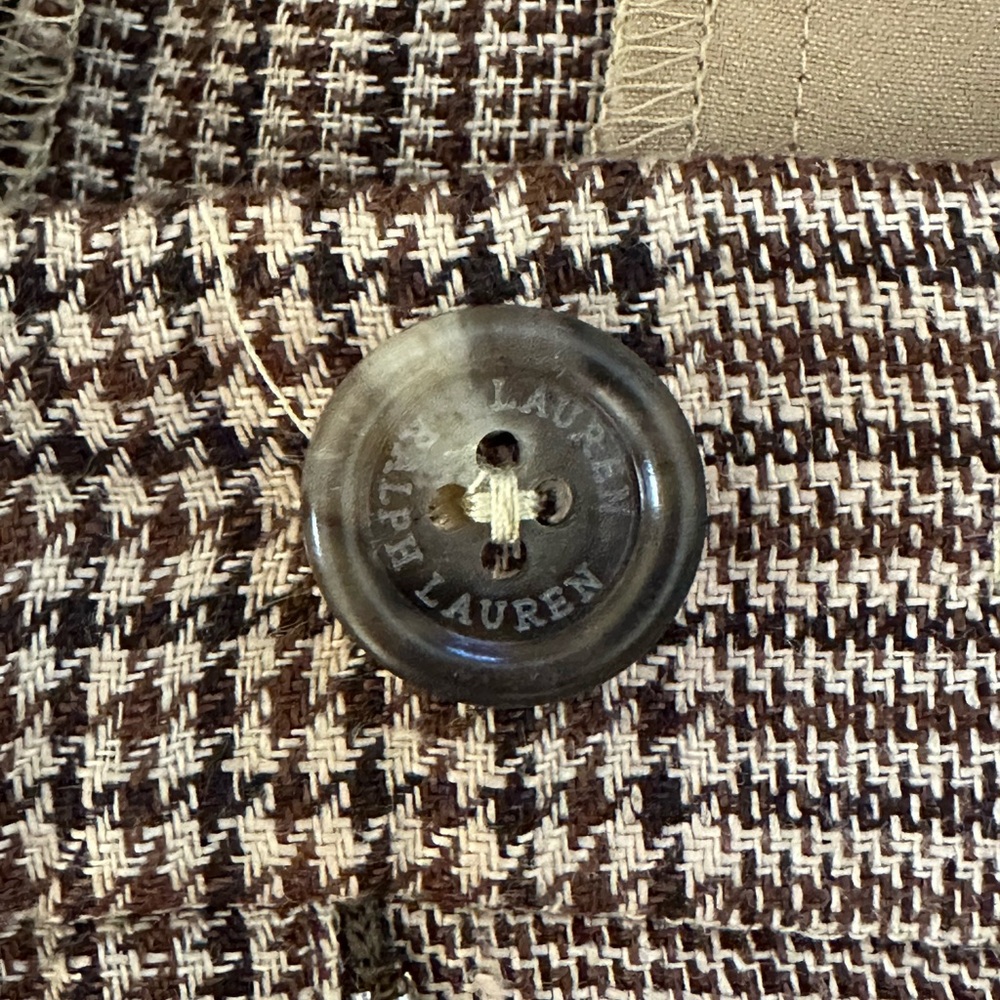 Ralph Lauren Houndstooth Blazer in Brown and Cream